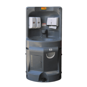 Portable hands free hot/cold water handwash station
